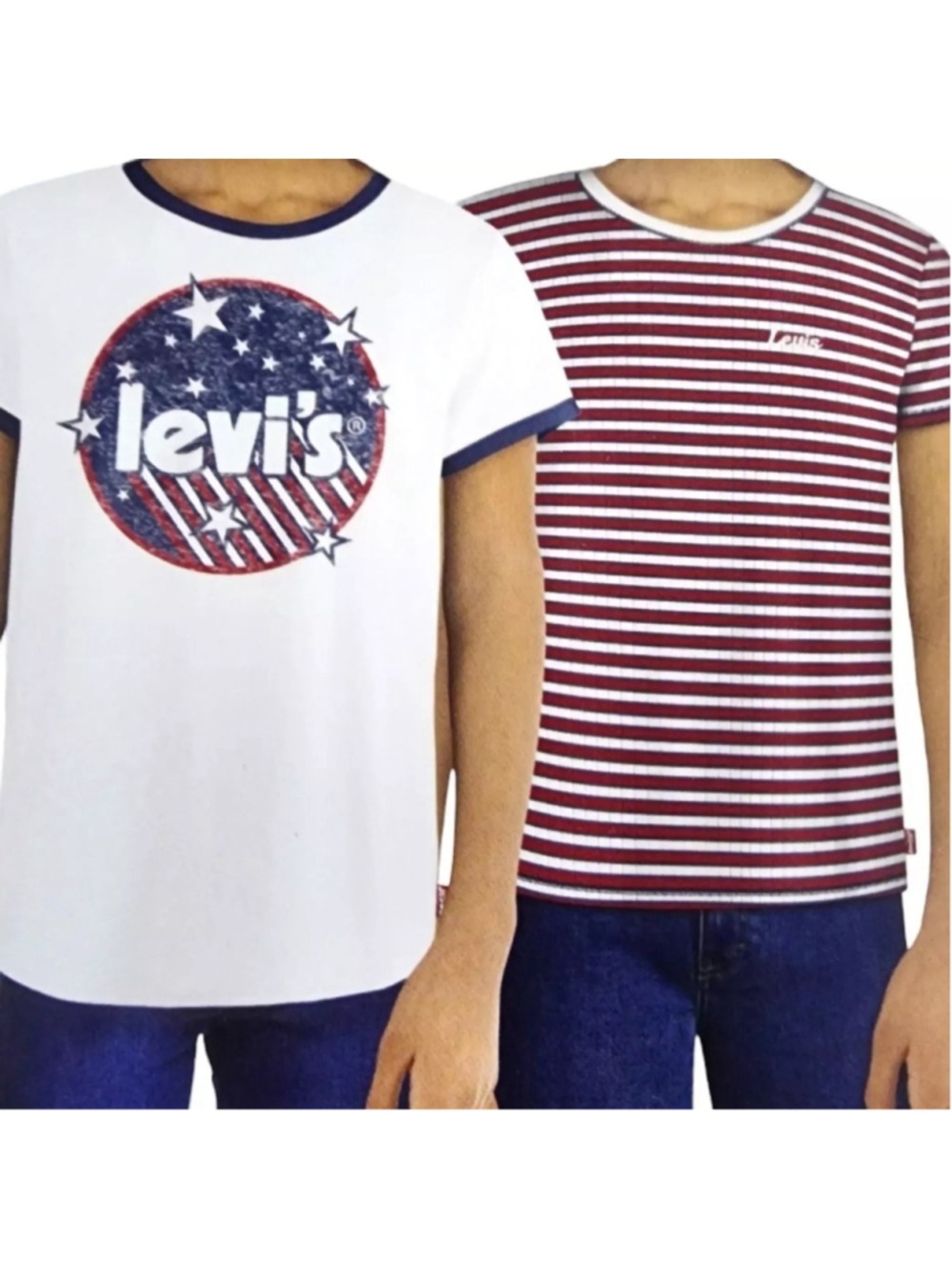 Levi's Red and White Patriotic Short Sleeve Tees